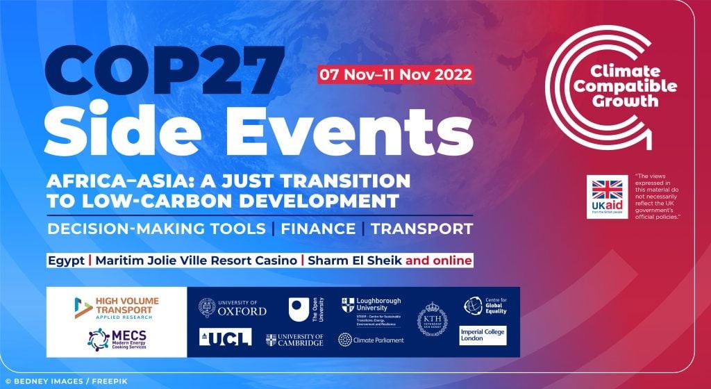 COP 27 CCG is co-organizing five days of side events during COP27 bringing global experts and policy practitioners together for discussion