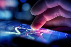 Touch screen device being used