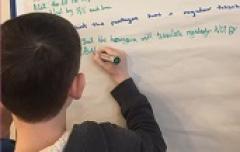 boy and flipchart