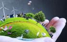 Image of city in palm of a hand