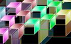 Image of complex hypercubes, abstract geometric background